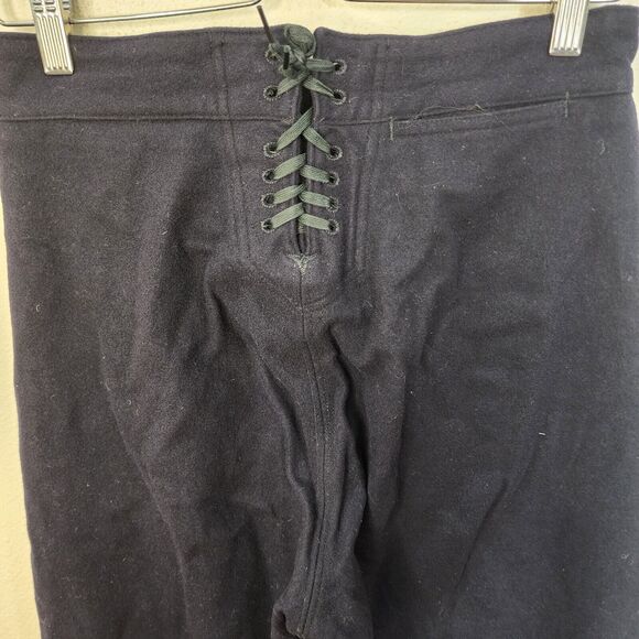 WWII Navy Sailor Pants 29x28 Seafarer Vintage Blue Wool Cracker Jack Button - Picture 8 of 11